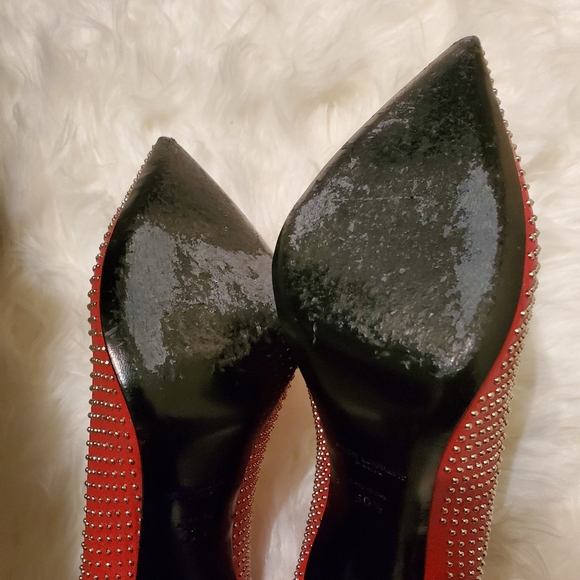 YSL Paris Studded Pointed-Toe Pump, red/Silver - Picture 5 of 16